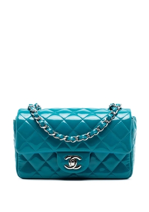 CHANEL Pre-Owned 2014 Mini Rectangular Classic Patent Single Flap crossbody bag - Blue