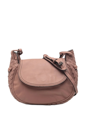 Bottega Veneta Pre-Owned 2012-2026 Small Intrecciato Trimmed Nappa Nodini Flap crossbody bag - Pink