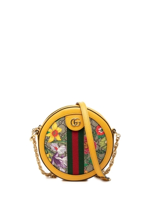 Gucci Pre-Owned 2016-2026 Mini GG Supreme Flora Ophidia Round crossbody bag - Yellow