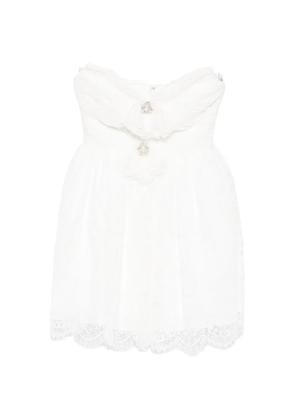 Self-Portrait strapless mini dress - White