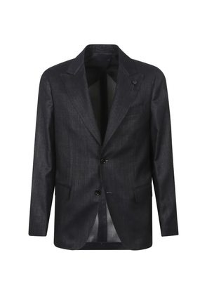 Lardini peak-lapel denim blazer - Blue