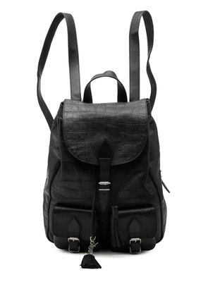 Saint Laurent Pre-Owned 2016 Croc Embossed Leather Festival backpack - Black