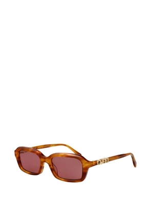 Gucci Eyewear logo-plaque rectangle-frame sunglasses - Brown