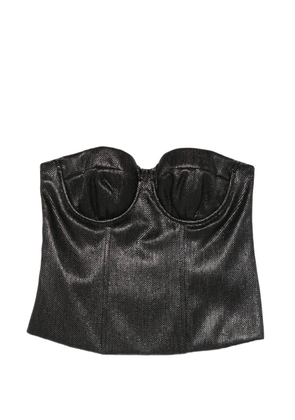 Federica Tosi metallic-finish strapless top - Black