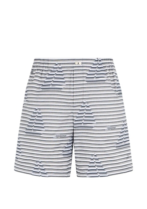 Jacquemus striped sailboat-print shorts - White