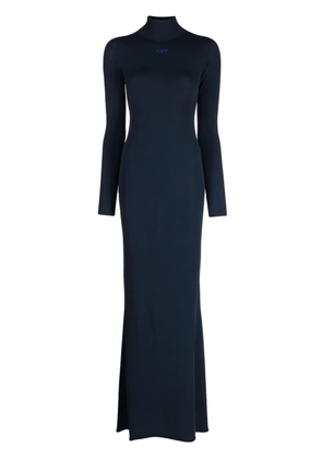 Off-White long-sleeve funnel-neck dress - Blue