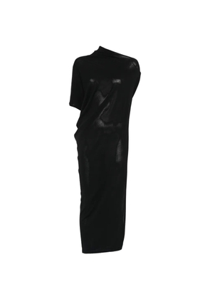 Isabel Benenato asymmetric-neck draped maxi dress - Black