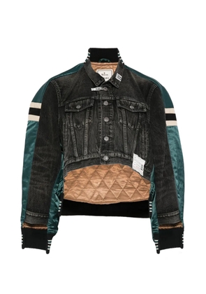 Maison MIHARA YASUHIRO hybrid embroidered cropped jacket - Green