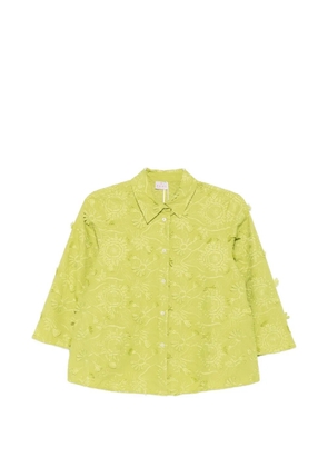 Marella floral-embroidered cotton shirt - Green