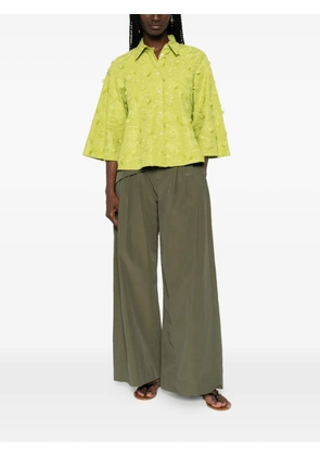 Marella floral-embroidered cotton shirt - Green