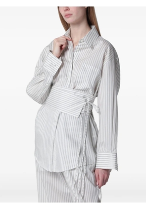 Róhe striped belted shirt - White