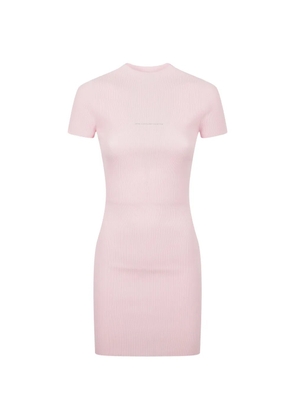 Alexander Wang ribbed-knit logo-detail mini dress - Pink