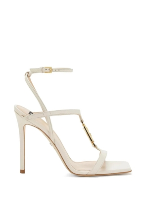 Elisabetta Franchi logo-detail leather sandals - Neutrals