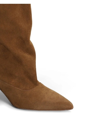 Gisel Moire 50mm Lory suede knee-high boots - Brown