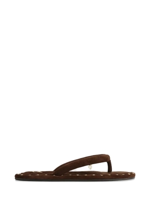 NAKED WOLFE Grenada studded padded-strap flip-flops - Brown
