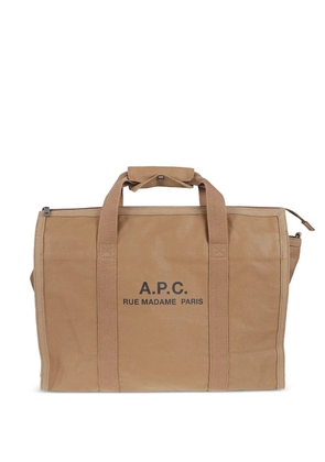 A.P.C. Recuparation logo-print holdall - Neutrals