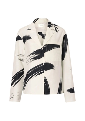 LouLou de Saison Sana Cuban collar print shirt - Neutrals