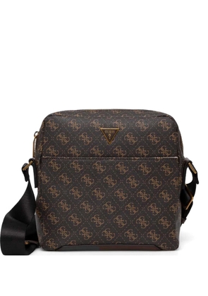 GUESS USA mini Torino monogram-pattern logo-plaque messenger bag - Brown
