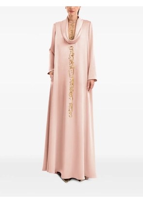 Gemy Maalouf cowl calligraphy kaftan - Pink