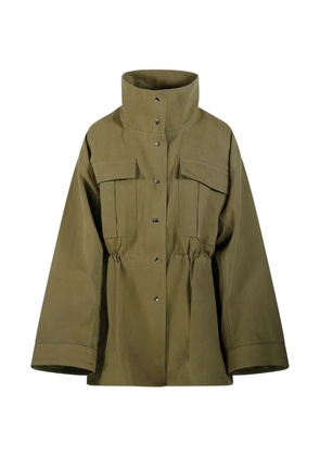 Róhe drawstring-waist high-neck jacket - Green