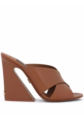 Dolce & Gabbana tapered-heel leather sandals - Brown