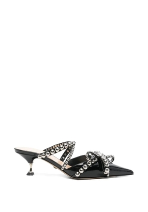 MACH & MACH studded bow-detail pumps - Black