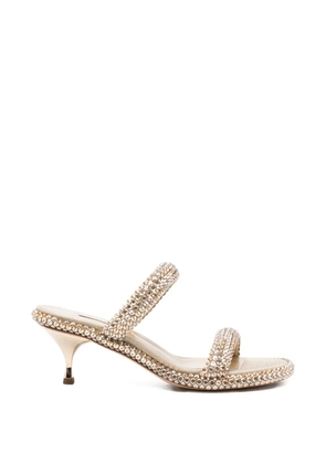 Casadei Sirio crystal-embellished kitten-heel sandals - Gold