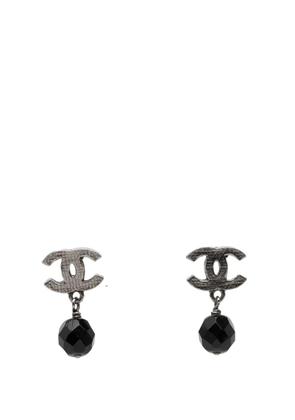 CHANEL Pre-Owned 2009 CC Brass Beaded Swing Push Back Earrings costume earrings - Silver