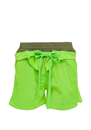 Open YY layered color-block shorts - Green