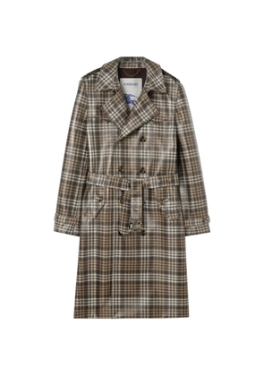 Burberry checked belted coat - Brown