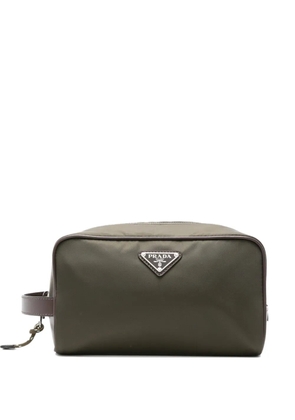 Prada Speedrock logo-plaque clutch bag - Green