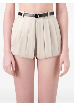 Coperni pleated wool shorts - Brown