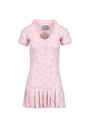 Ashley Williams Amelia panda-print pleated mini dress - Pink