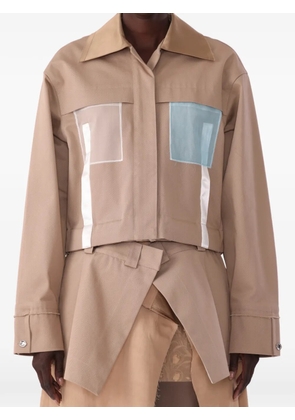 Jason Wu Collection x Robert Rauschenberg boxy twill cropped jacket - Brown