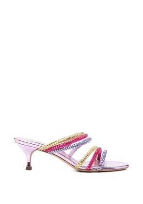 Casadei crystal-embellished metallic sandals - Purple