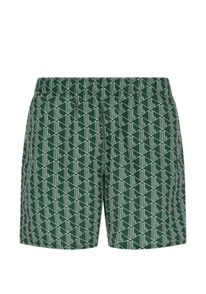 Lacoste monogram-print drawstring swimsuit - Green