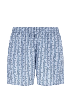 Lacoste monogram-print drawstring-waistband swimsuit - Blue