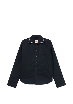Plan C piping-detail chest-pocket shirt - Blue