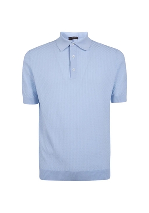 Filippo De Laurentiis waffle-knit polo shirt - Blue