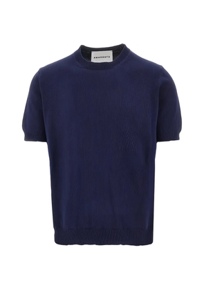 AMARÁNTO knitted crew-neck T-shirt - Blue