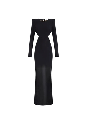 Elisabetta Franchi cut-out train asymmetric dress - Black