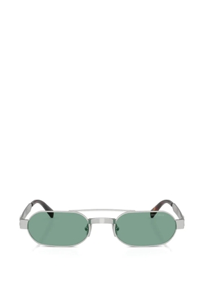 Miu Miu Eyewear logo-engraved oval-frame sunglasses - Silver