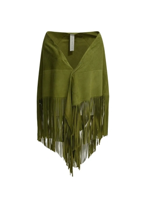 FURLING BY GIANI fringe-trimmed suede scarf - Green