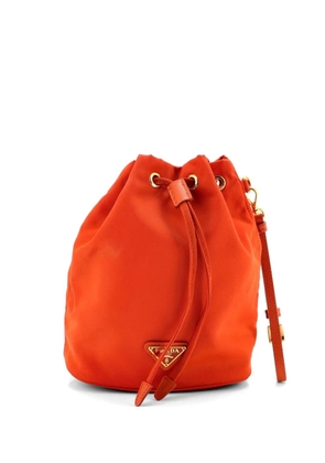 Prada Pre-Owned Drawstring Tessuto Small bucket bag - Orange