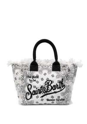 MC2 Saint Barth Vanity paisley-print frayed-edge shoulder bag - White
