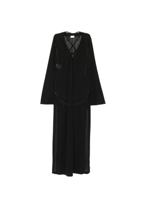 THE ANDAMANE lace-up flared-sleeve maxi dress - Black