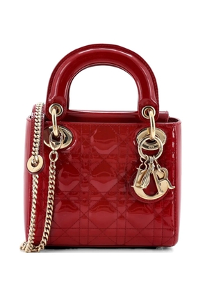 Christian Dior Pre-Owned Lady Dior Chain Bag Cannage Quilt Patent Mini satchel - Red