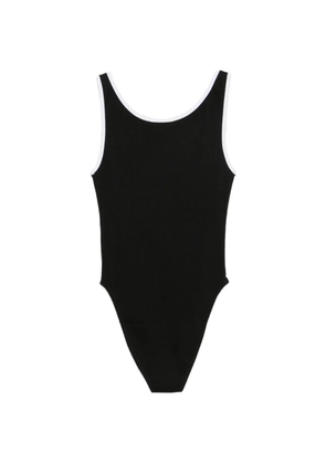 Karl Lagerfeld Jeans ribbed-knit logo-print bodysuit - Black