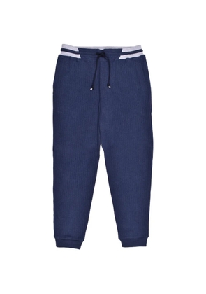 Brunello Cucinelli ribbed-knit track pants - Blue