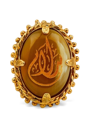 Gem Kingdom engraved bone-embellished ring - Gold